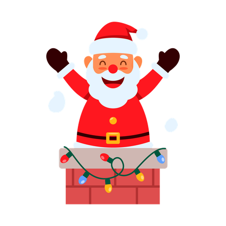 Old Happy Santa Claus Character  Illustration