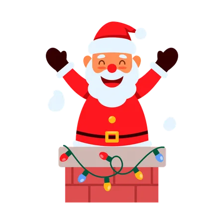 Old Happy Santa Claus Character  Illustration