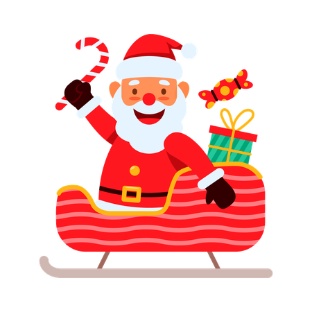 Old Happy Santa Claus Character  Illustration