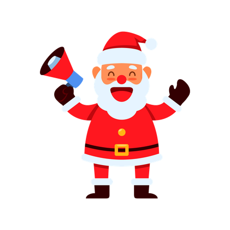 Old Happy Santa Claus Character  Illustration