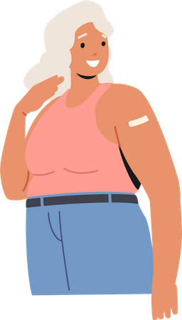 Old lady getting vaccinated Illustration