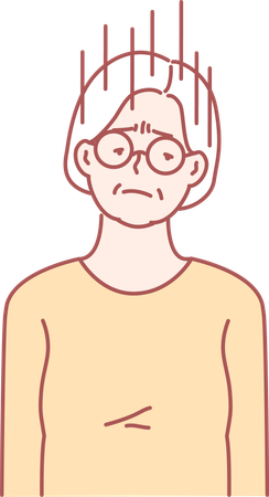 Old lady sad  Illustration