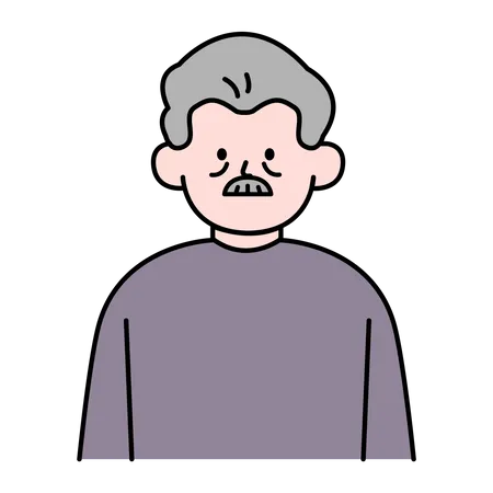 Elderly Man Simple Style Vector Illustration