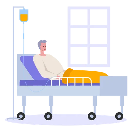 Old man admitted to hospital  Illustration