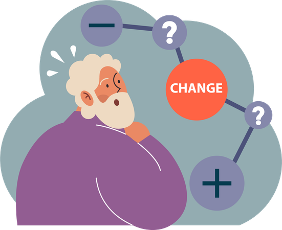 Old man can not change his mind  Illustration