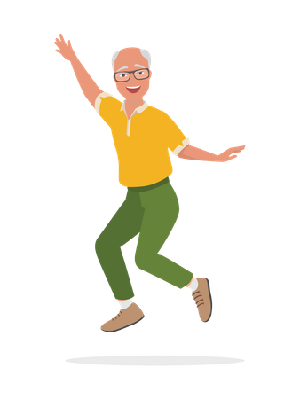 Old man dancing  Illustration