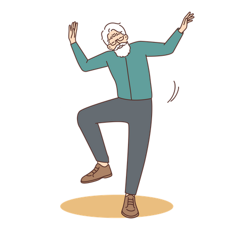 Old man dancing  Illustration