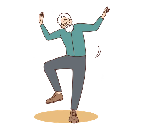 Old man dancing  Illustration