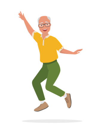 Old man dancing  Illustration