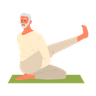 old man doing yoga illustration svg