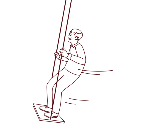 Old man enjoying swing  Illustration