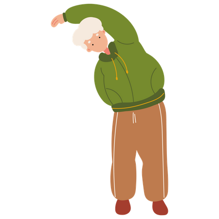Old man exercise  Illustration