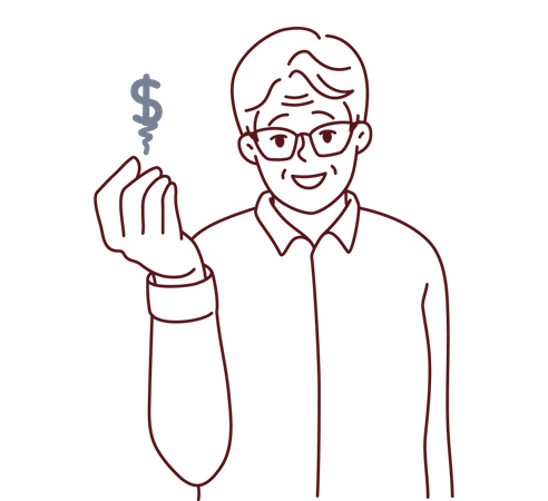Old man giving business advice  Illustration