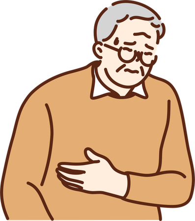 Old man have stomach pain  Illustration