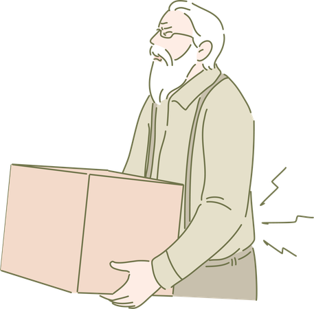 Old man is doing delivery  Illustration