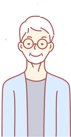 Old man is happy  Illustration