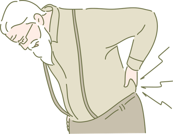 Old man is suffering from backpain  Illustration