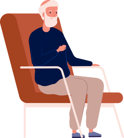 Old man talking with psychiatry  Illustration