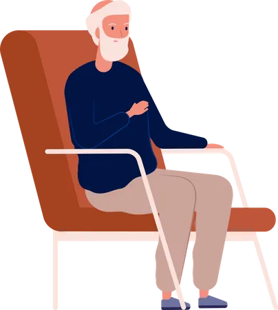 Old man talking with psychiatry  Illustration