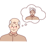 illustrations of old man thinking