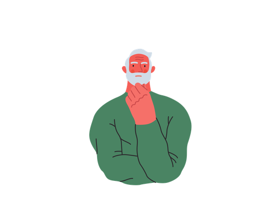 Old man thinking  Illustration