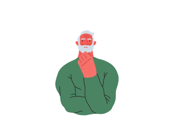 Old man thinking  Illustration