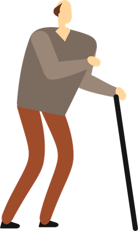 Old Man Walking  Illustration