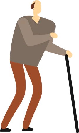 Old Man Walking  Illustration