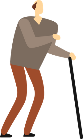 Old Man Walking  Illustration