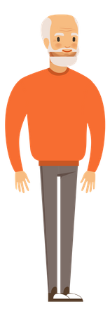 Old man wearing clothes  Illustration