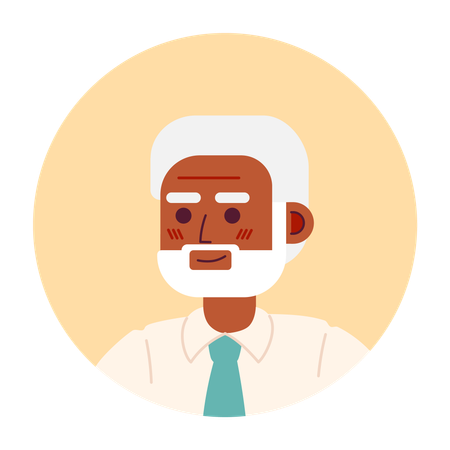 Old man with silver hair and beard  Illustration