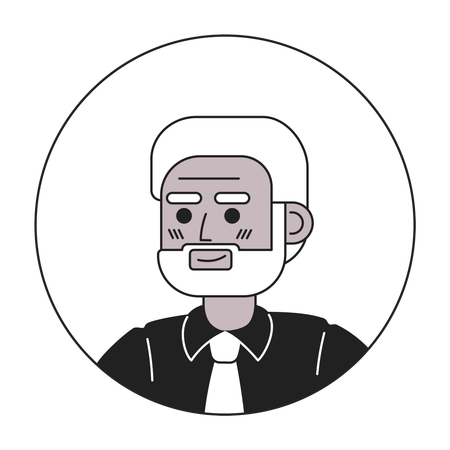 Old man with silver hair and beard  Illustration