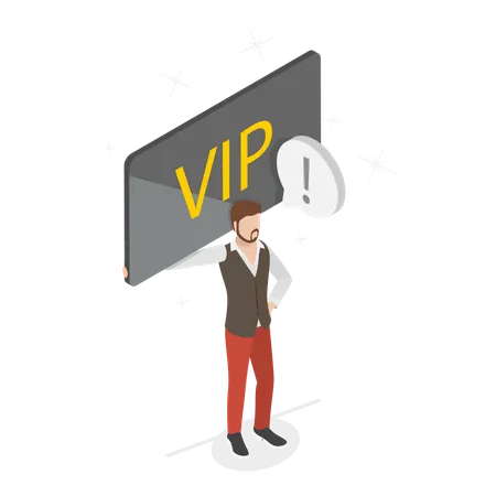 Old man with vip membership  イラスト