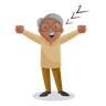 illustration for old man yawning