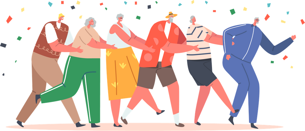 Old People Dancing  Illustration