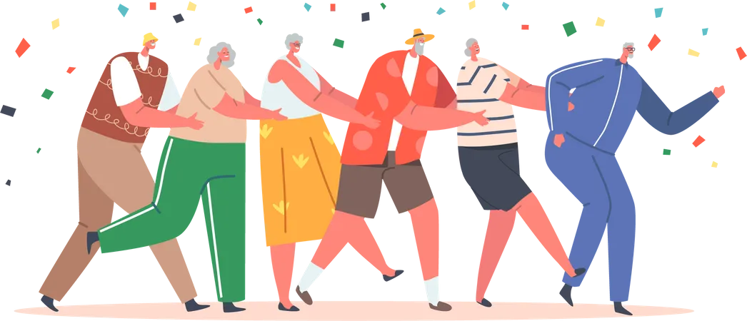 Old People Dancing  Illustration