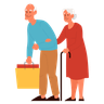 illustrations of people in supermarket