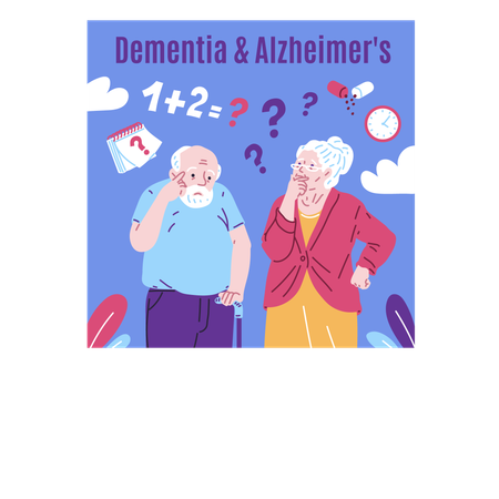 Old people suffer from Alzheimer's disease  Illustration