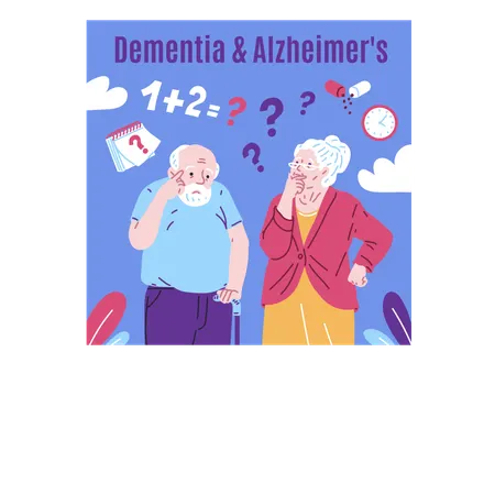 Old people suffer from Alzheimer's disease  Illustration