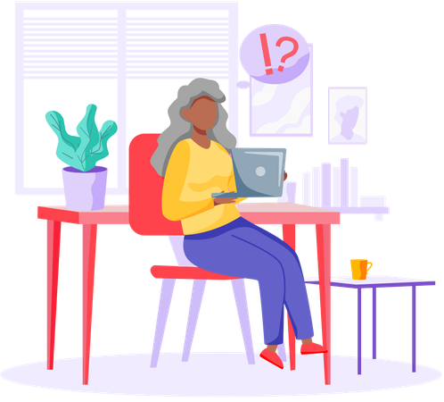 Old person learns new technologies work and communicate through gadget typing on laptop  Illustration