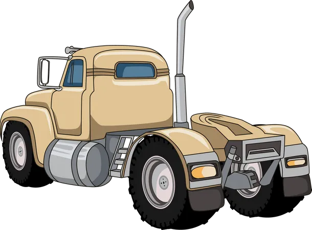Old semi big truck  Illustration