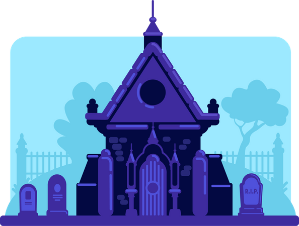 Old stone vault in cemetery  Illustration