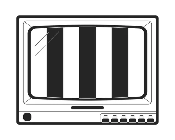 Old tv no signal screen  Illustration