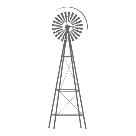 Old wind mill  Illustration