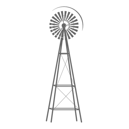 Old wind mill  Illustration