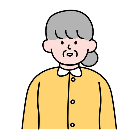 Elderly Woman Simple Style Vector Illustration
