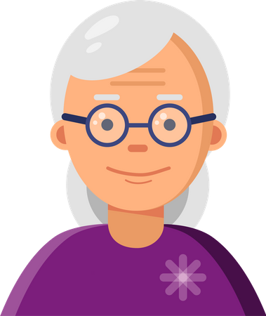 Old Woman Avatar  Illustration