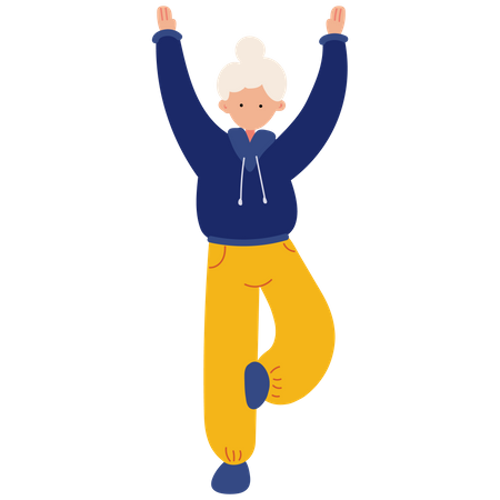 Old woman exercise  Illustration