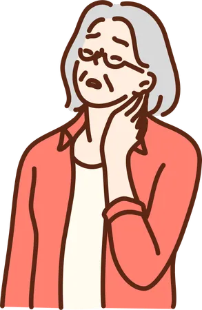 Old woman have neck pain  Illustration