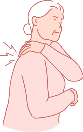 Old Woman Having Back Pain  Illustration